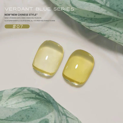 10ML 1-21PCS 2025 Autumn New Emerald Green Magnet Cat's Eye Gel Nail Polish Green Whitening Glass Bead Cat Eye Nail Polish