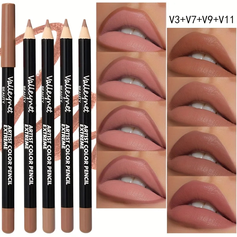 4pcs/Set Matte Lip Liner Pencil Long-Lasting, Transfer-Resistant & Smudge-Proof | Highly Pigmented, Velvety Finish Lip Combo
