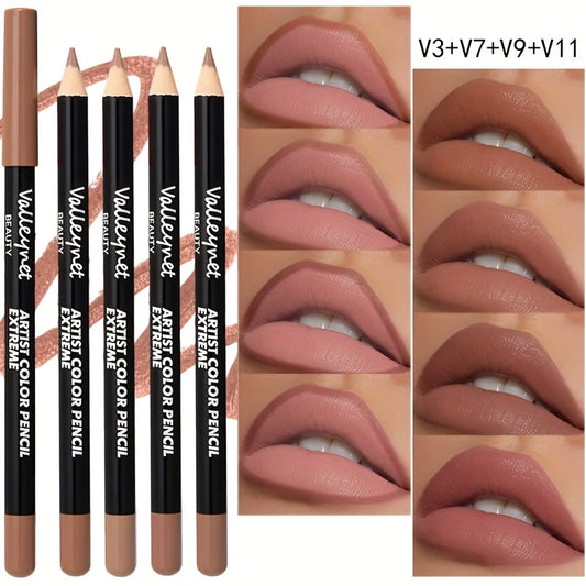 4pcs/Set Matte Lip Liner Pencil Long-Lasting, Transfer-Resistant & Smudge-Proof | Highly Pigmented, Velvety Finish Lip Combo