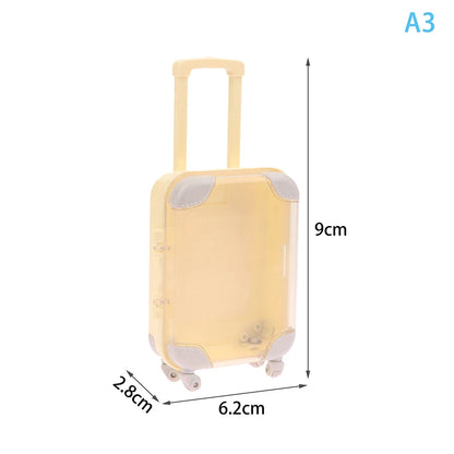 1Pc Simulation Mini Trolley Cases False Eyelashes Makeup Carrying Suitcase ABS Small Toiletry Box Women Travel Gift Box