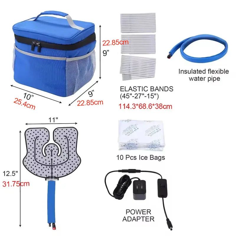 Medical Cold Therapy System Ice Machine Cryotherapy Freeze Kit with Universal Pad for Pain Relief Knee Hip Leg Injury Recovery