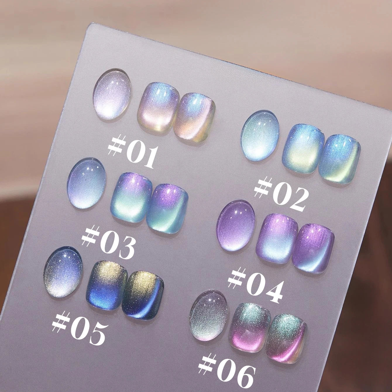 TC 1-6 Pcs Versatile Temperament Highlighting The Whitening Trend Popular And Explosive Antarctic Light Cat Eye Gel Nail Polish