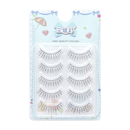 Korean U-shaped False Eyelashes Ins Zhang Yuanying False Eyelashes Natural Wispy Soft V Shaped Lash Extension Comic Eye Makeup