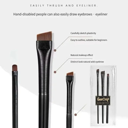 3PCS Eyeliner Eyebrow Contour Makeup Brush Super Soft Fiber Comfortable Grip Soft And Natural Makeup Application Eyeliner Brush