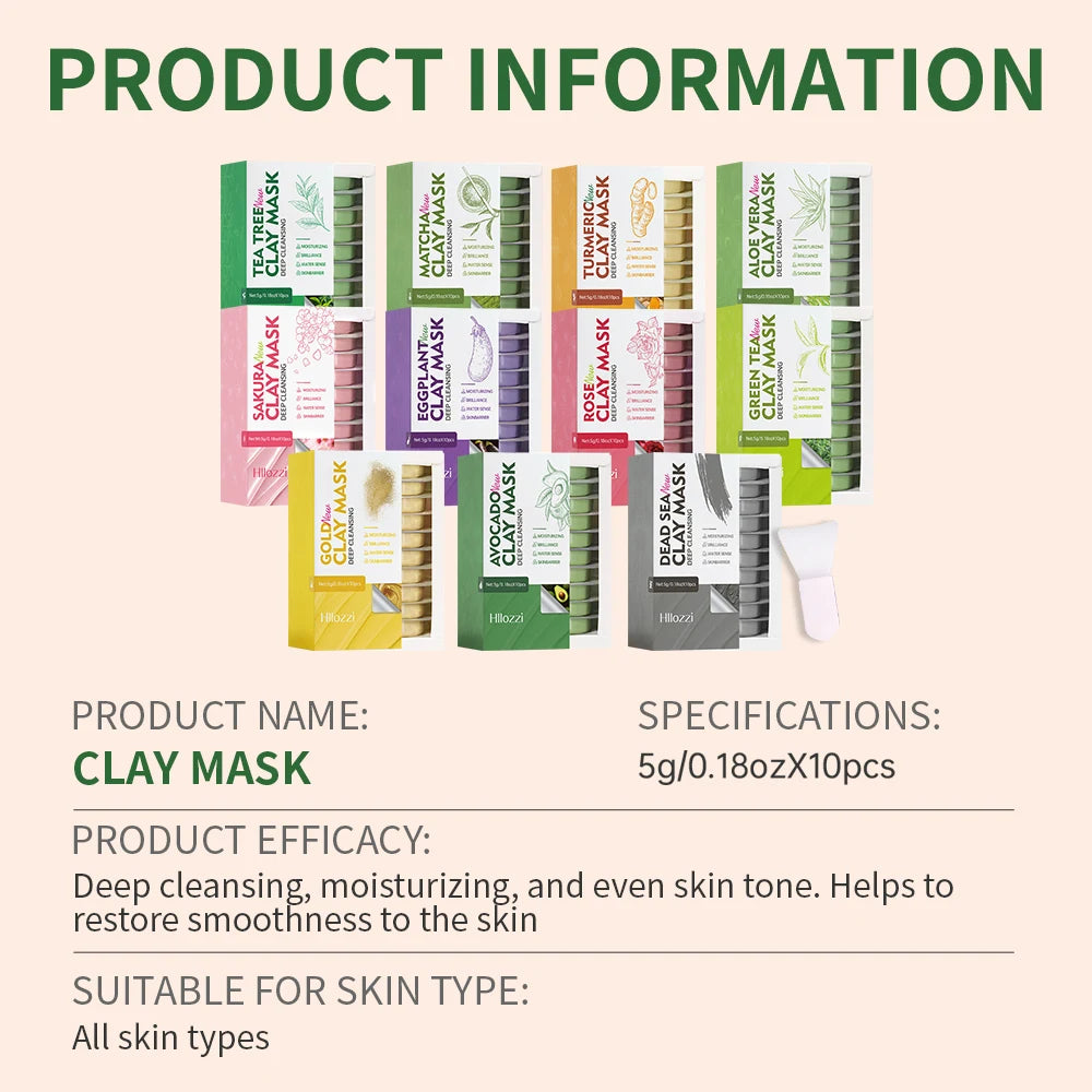 A variety of mud masks to deeply hydrate the face, moisturize and nourish the skin, making it smoother and more supple