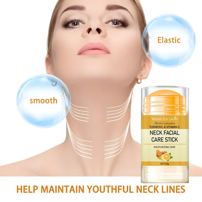 Turmeric & Vitamin C Neck Care Stick, Moisturizes with Herbal Extracts for Smooth, Glowing, Elastic Neck Skin