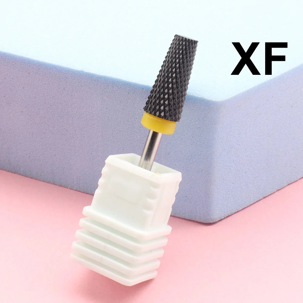 1Pcs Black 5 in 1 Ceramic Nail Drill Bit For Electric Drill Machine 3/32" Shank Milling Cutter Fast remove Acrylic or Hard Gel