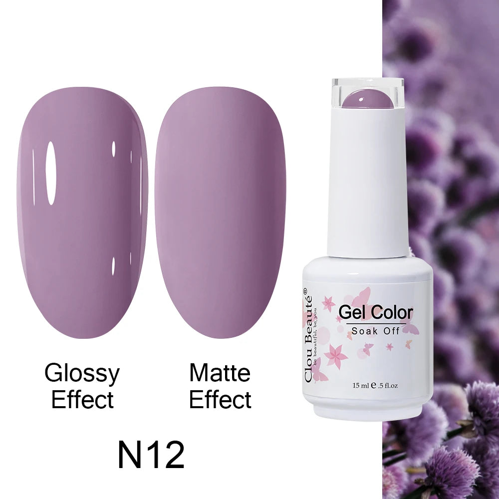 Clou Beaute 15ml Nail Gel Polish Warm Color Dark Red Brown Semi Permanent Nail Art Manicure Soak Off LED UV Varnishes Lacquer