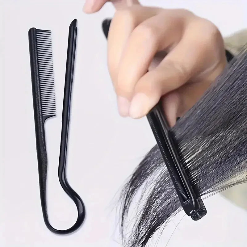 V-Shape Curling Comb, Textured Finishing, Straightening Paddle, Professional Hair Styling Clip Tool