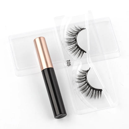 Hot 1/3Pairs Magnetic Eyelashes Soft False Lashes Repeated Use Mink Lashes Waterproof Liquid Eyeliner Tweezer Eyelash Makeup Set