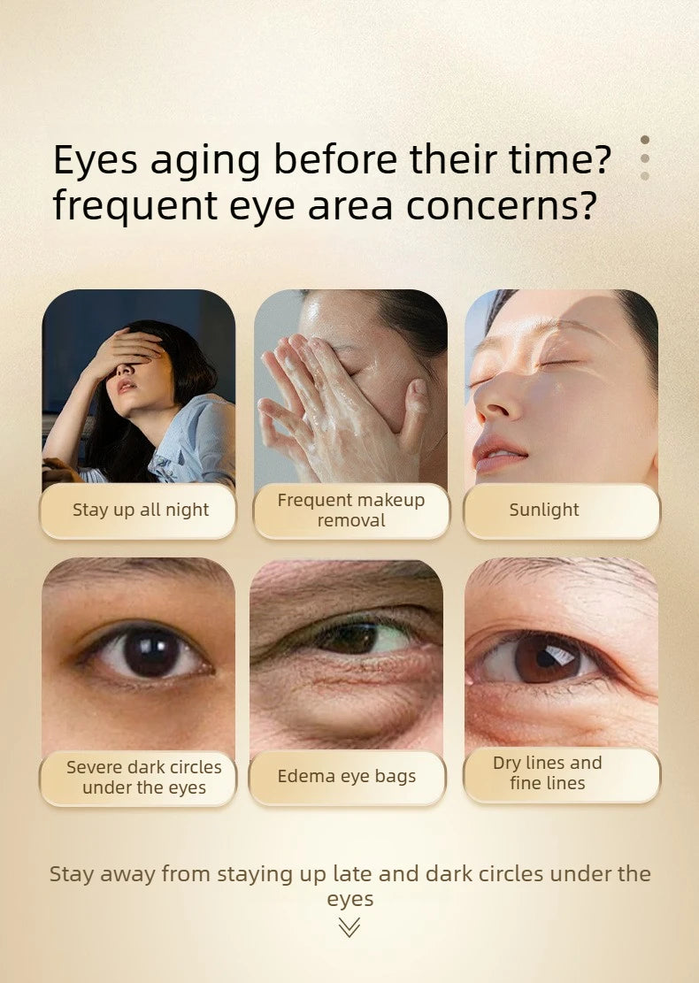 Beauty Salon Line-grade Black Gold Royal Jelly Collagen Light Wrinkle Eye Cream Care Anti Wrinkle Cream Eye Bags Contour Beauty