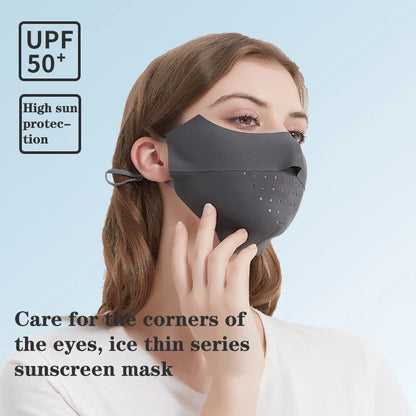 Ice Silk Face Mask UPF50+ Uv Sun Protection Summer Adjustable Breathable Men Women Outdoor Running Cycling Sports Mask