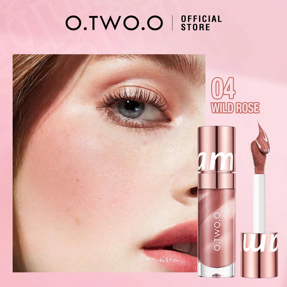 O.TWO.O Watercolor Liquid Blush Moisturizing Long Lasting Natural Silky Non-sticky Matte High Pigment Sexy Red Pink Blush Makeup