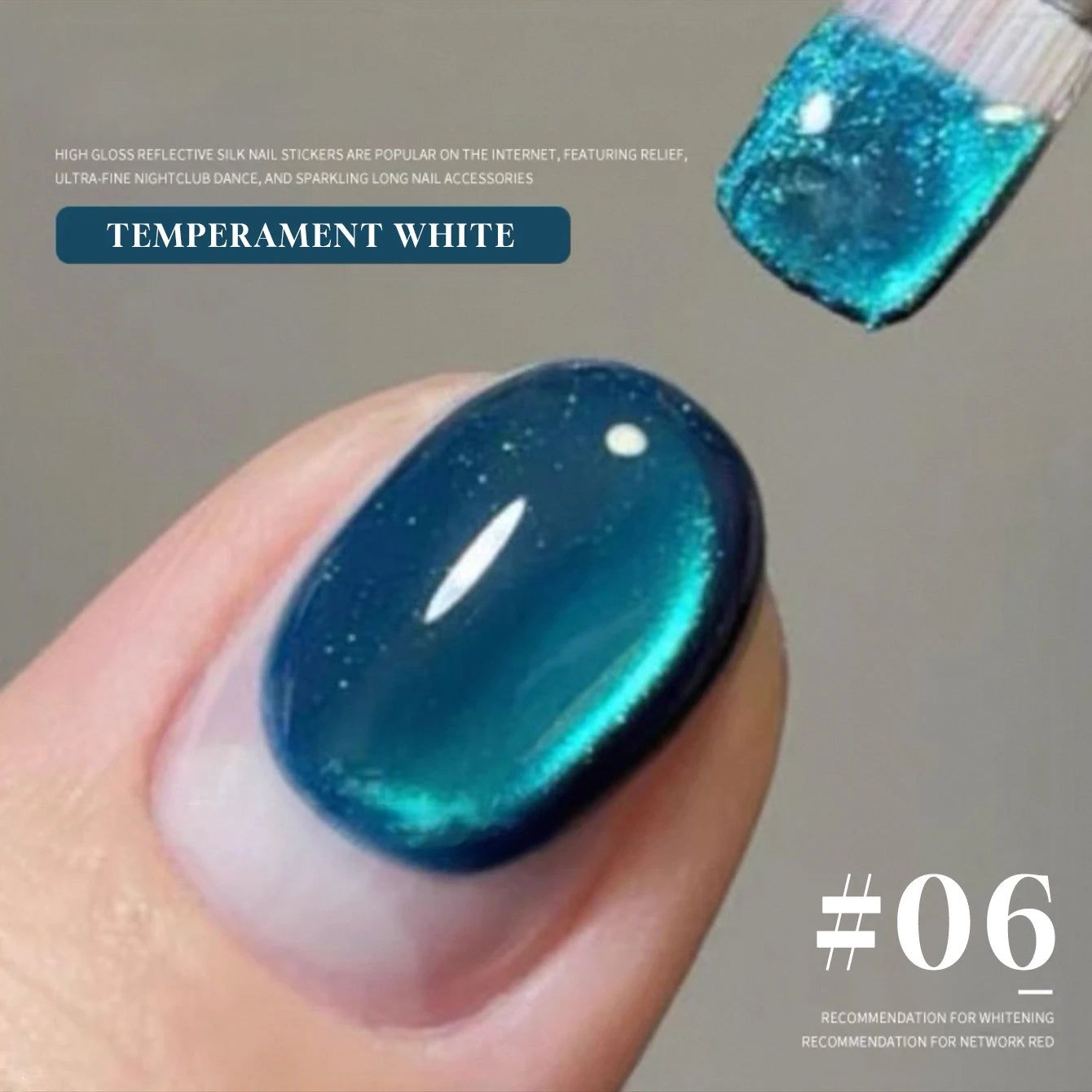 12ML 2025 New Guava Cat Eye Nail Gel Polish - Grape Green Shade with Whitening Effect, Dual-Light Glass Bead Cat Eye Finish