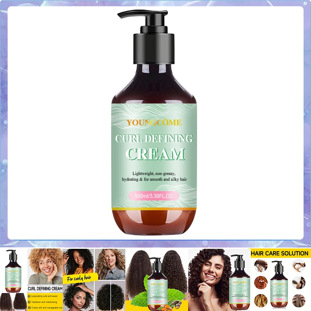 Curl Defining Cream for Curly Hair Styling Curling Moisture Lotion Anti Frizzy Bounce Sculpting Boost Hair Conditioner Care100ml