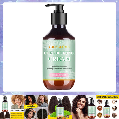 Curl Defining Cream for Curly Hair Styling Curling Moisture Lotion Anti Frizzy Bounce Sculpting Boost Hair Conditioner Care100ml