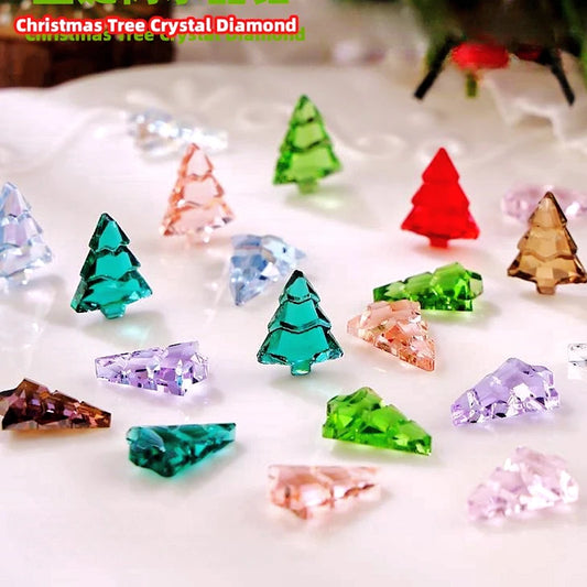 10PCS 3D Transparent Christmas Tree Nail Art Rhinestone Charms Gems Accessories For Winter Nail Decoration Design Supplies Parts