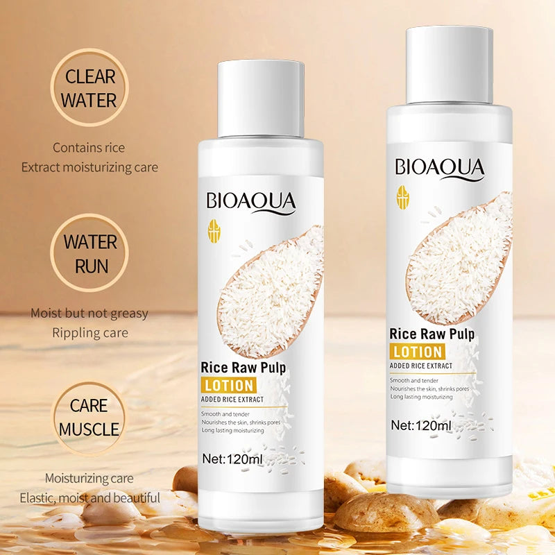 BIOAQUA Whtie Rice Face Lotion Whitening Moisturizing Anti Wrinkles Anti Wrinkles Anti-Aging  Facial Serum Essence Skin Care