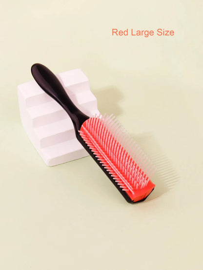 WANMEI, 1 Uds., cepillo de pelo de masaje para desenredar de 9 filas para pelo liso y rizado, peine extraíble, herramienta de pe