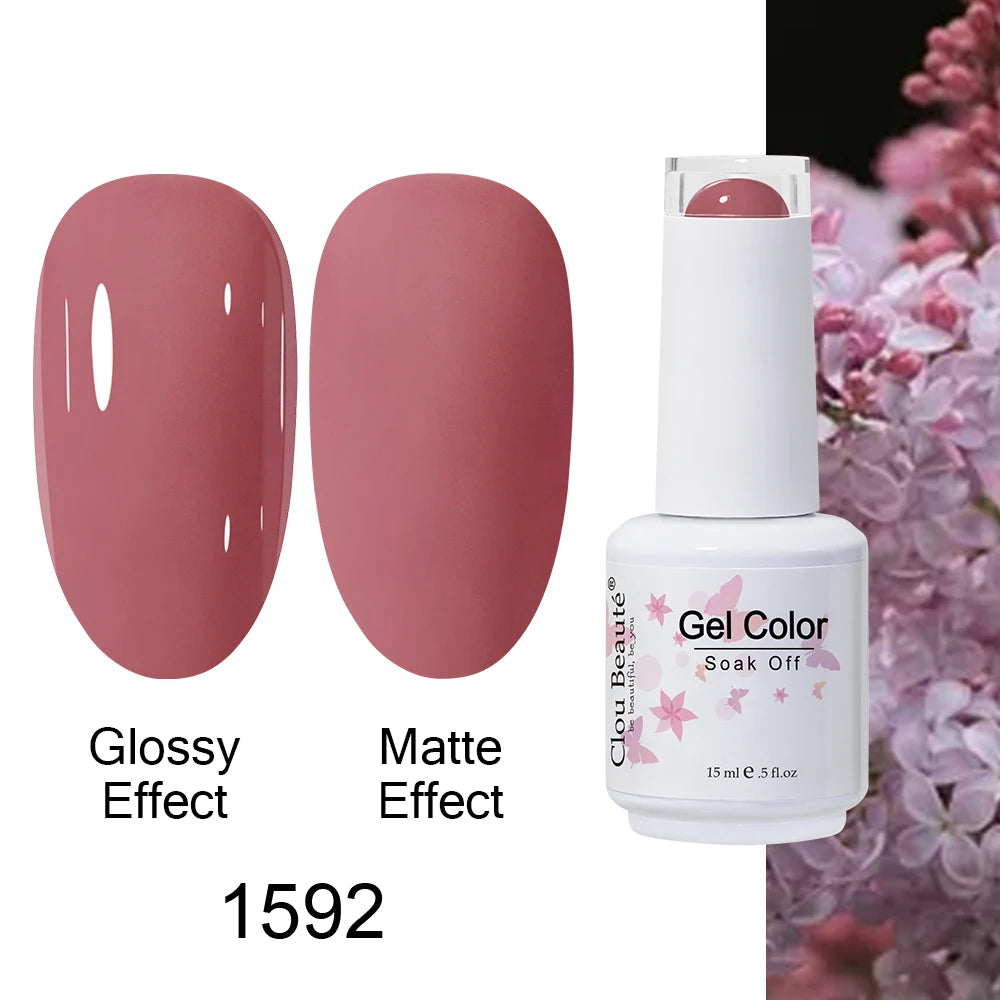 Clou Beaute 15ml Nail Gel Polish Warm Color Dark Red Brown Semi Permanent Nail Art Manicure Soak Off LED UV Varnishes Lacquer