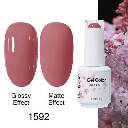 Clou Beaute 15ml Nail Gel Polish Warm Color Dark Red Brown Semi Permanent Nail Art Manicure Soak Off LED UV Varnishes Lacquer
