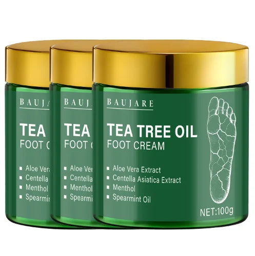 Tea Tree Oil Foot Cream with Aloe & Menthol - Moisturizes & Softens Skin with Hyaluronic Acid & Retinol