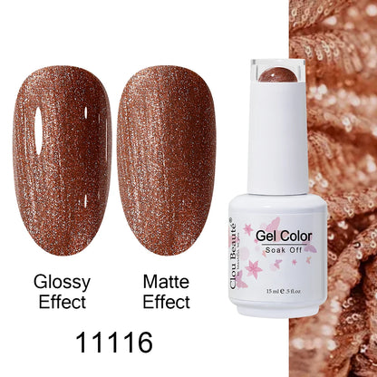 Clou Beaute 15ml Nail Gel Polish Warm Color Dark Red Brown Semi Permanent Nail Art Manicure Soak Off LED UV Varnishes Lacquer