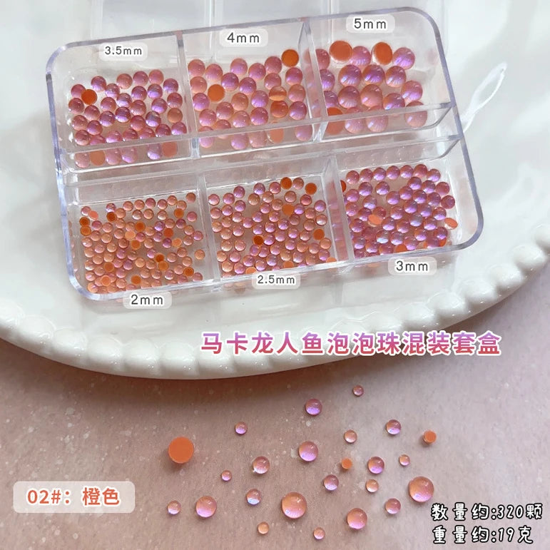 Gun Black Square Rivet Metal Round Ball Cone Alloy Fork Spoon Punk Stars Bowknot Pearl Nail Art Accessories Decorations Manicure