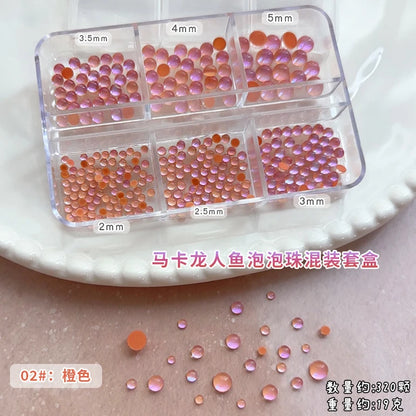 Gun Black Square Rivet Metal Round Ball Cone Alloy Fork Spoon Punk Stars Bowknot Pearl Nail Art Accessories Decorations Manicure
