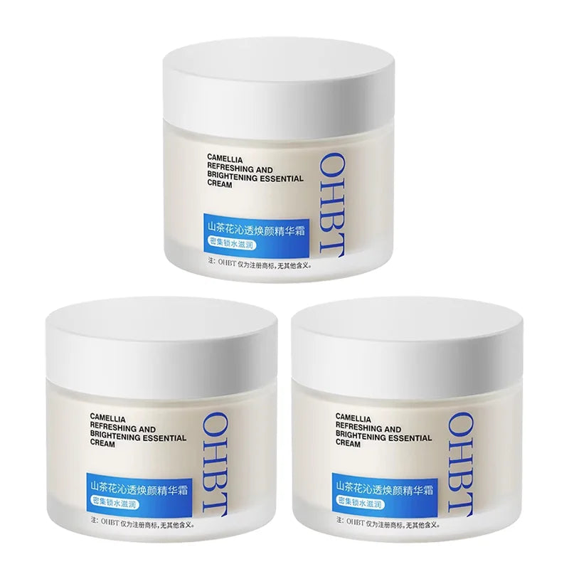 OHBT Camellia Face Cream, Plant Whitening Anti-wrinkle Moisturizing Facial Cream, Antioxidant Brightening Essence Cream 50g