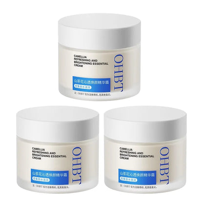 OHBT Camellia Face Cream, Plant Whitening Anti-wrinkle Moisturizing Facial Cream, Antioxidant Brightening Essence Cream 50g