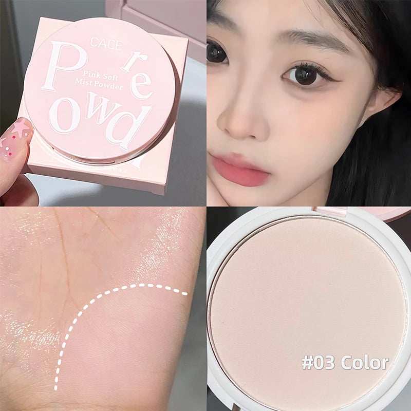 CACE Face Pressed Powder Soft Mist Setting Powder Three-color Pseudo-free Makeup Long Lasting Oil Control Waterproof Foundation