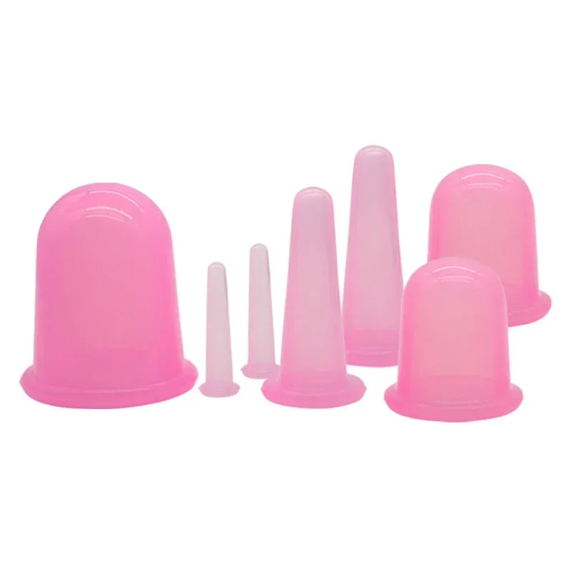 Vacuum Cupping Glass Jar Cellulite Massager For Face Acupuncture Facial Suction Cups Face Neck Lift Skin Scraping Beauty Tool