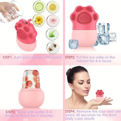 Massage Face - Silicone Beauty Tool for Women，Facial Ice Roller for Skin Care - Reduce Eye Puffiness 1Pcs