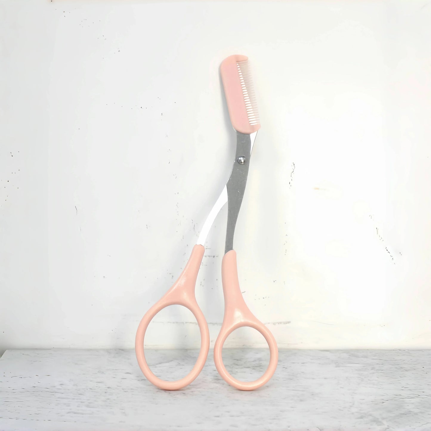 Pink eyebrow trimming scissors with built-in comb - stainless steel, precise grooming tool,creating perfect eyebrows Beauty Tool