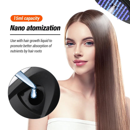 Electric Head Massager Nano Atomization Hair Growth Comb Scalp Relax Massager Red Light Oil Applicator Anti-Hair Loss Hair Care