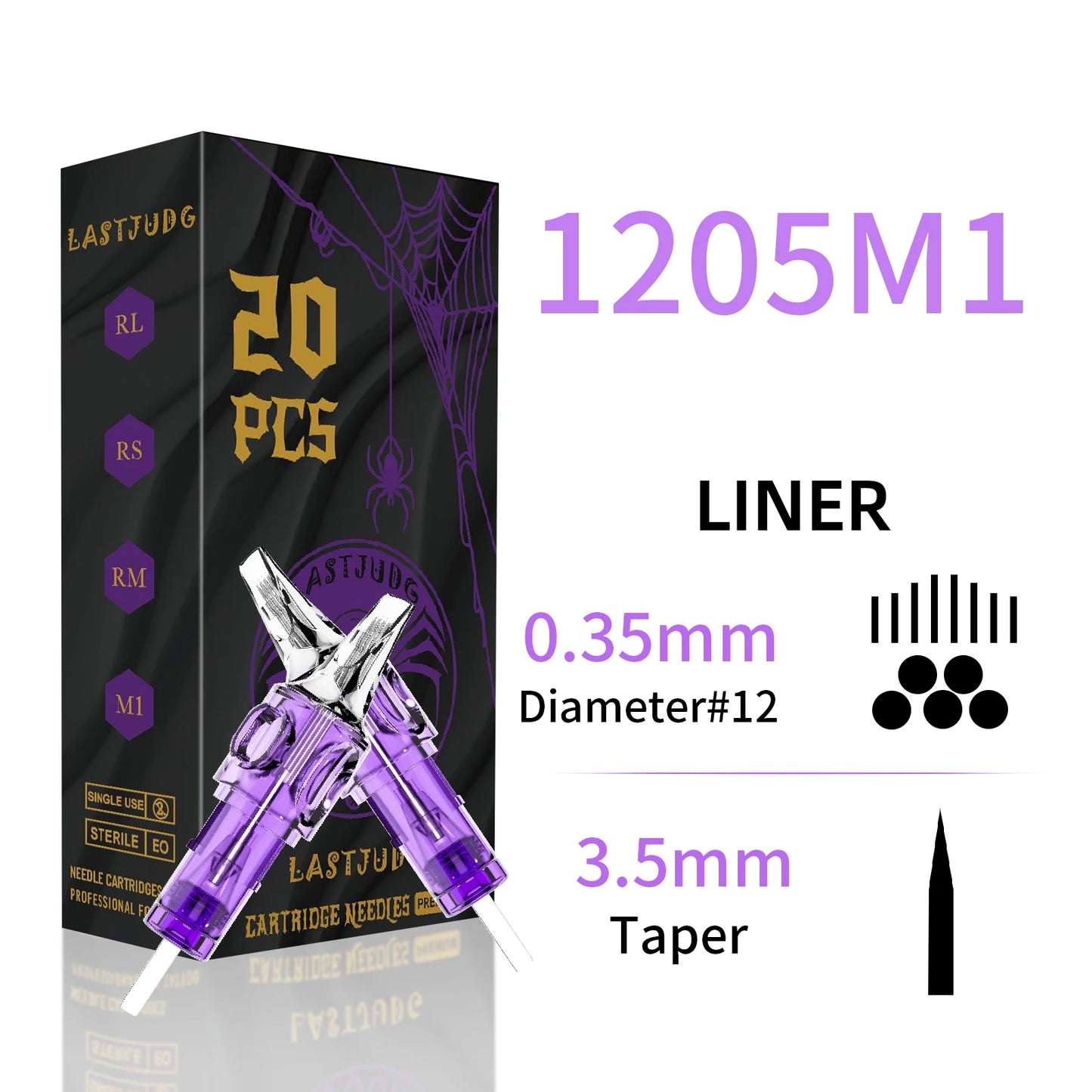 Tattoo Cartridge Needles 20Pcs LASTJUDG Tattoo Needles For Makeup Permanent Tattoo Machine Kit Safety Disposable Tattoo Needles