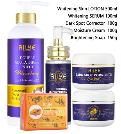 AILKE Whitening Cream, Glutathione Body Lotion for Brighter Skin, Reduce Dark Spots, Black Spots, Moisturizing, Even Skin Tone