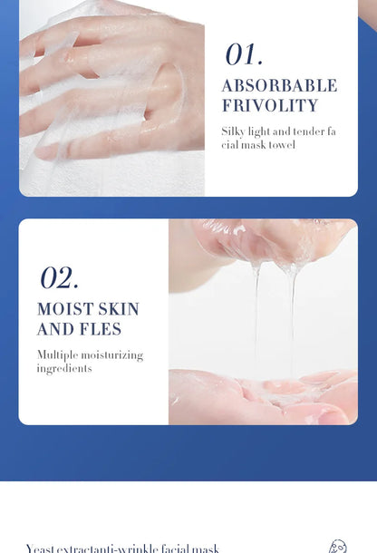 12 Pieces BIOAOUA Bifid Yeast Anti-wrinkle Facial Mask Hydrating Moisturizing Rejuvenation Mask Anti Age Skin Care Wholesale