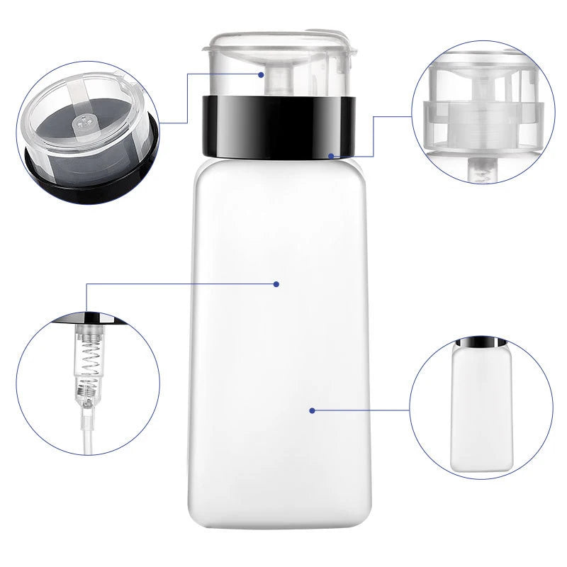 50/150/180/250ml Empty Pump Dispenser Liquid UV Gel Polish Nail Art Polish Clean Bottle Polish Cleanser Remover Bottle
