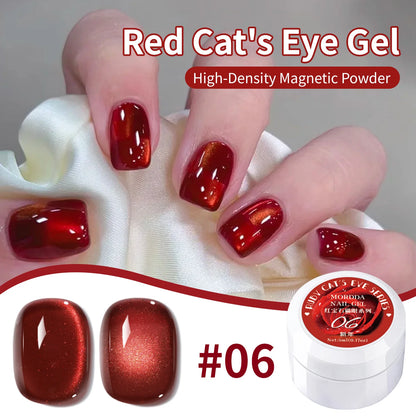 5ML Christmas Red Cat's Eye Gel Nail Polish Senior Glass Bead  Cat Magnetic Eye Gel Nail Polish LED Soak Off Varnish Manicure