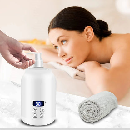NEW Essential Oil Heater LED Display Temperature Adjust Single Massage Oil Bottle Warmer Massage Oil Heater