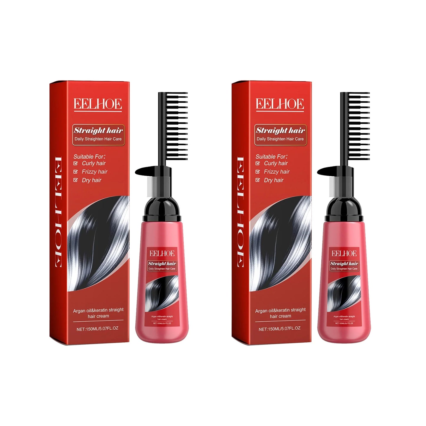 EELHOE Straightener Cream Repair Frizzy Hair Straightening Products Split Ends Hair Treatment Nourishing Hair Care Cream 150ml