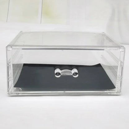 Table Transparent Plastic Makeup Organizer Multi-type Drawers Skincare Product Storage Box 3 Layers Case