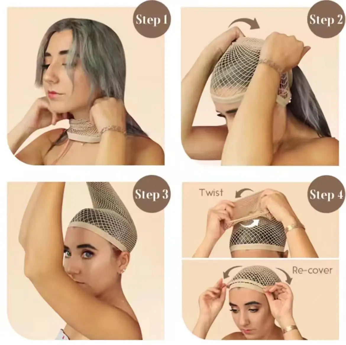 Nylon Hair Net New Stretchable Elastic Hairnets Fashion Mesh Weaving Wig Caps For Women Making Wig Tools