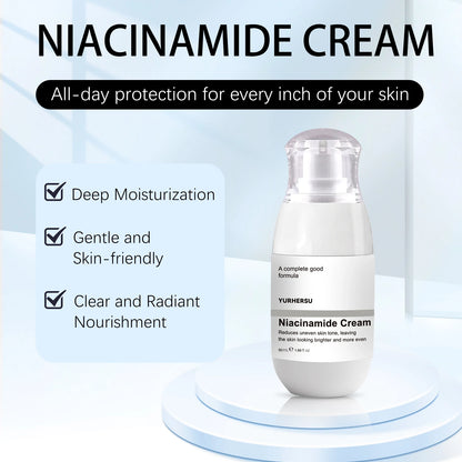 Niacinamide face cream, minimizes pores, moisturizes, suitable for oily skin, effectively hydrates.