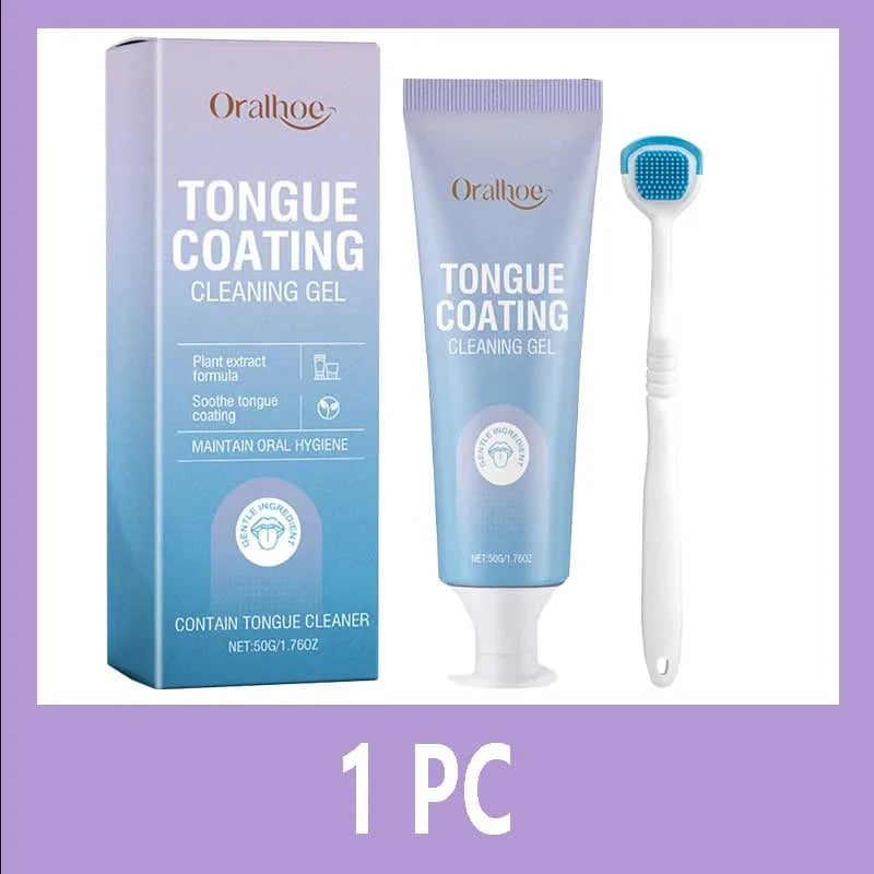 50ml Tongue Cleaning Gel Set,For Bad Breath Long Lasting-Freshness Mouth Odor-Eliminators,Tongue Cleaning Paste For Home