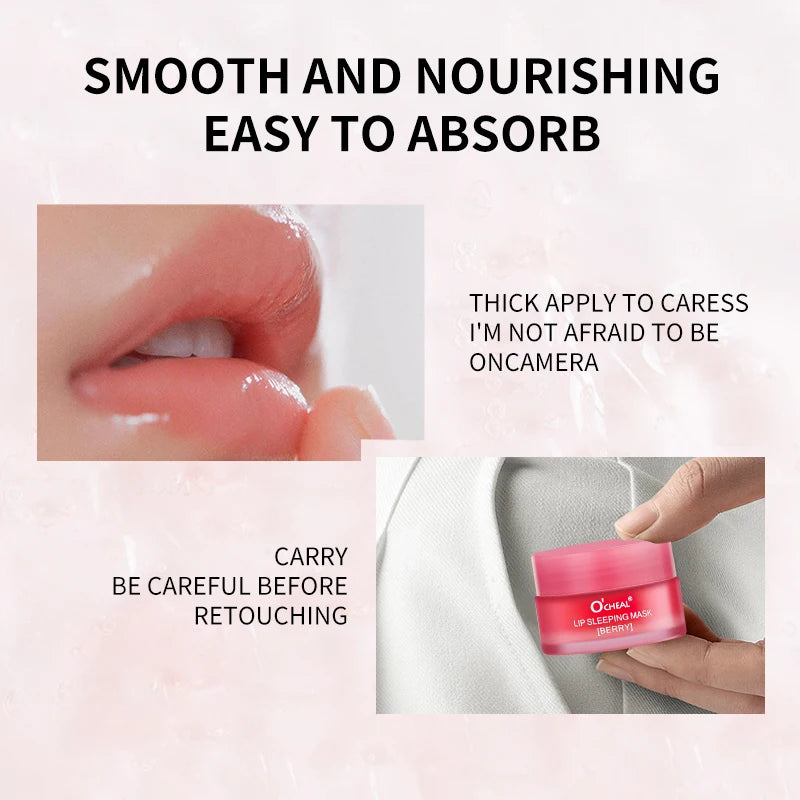 O'CHEAL 1 Pcs Sleeping Mask Maintenance Moisturizing Lip Gloss Mask Cream Plump Lips Serum Care Nourishing Lip Mask Balm