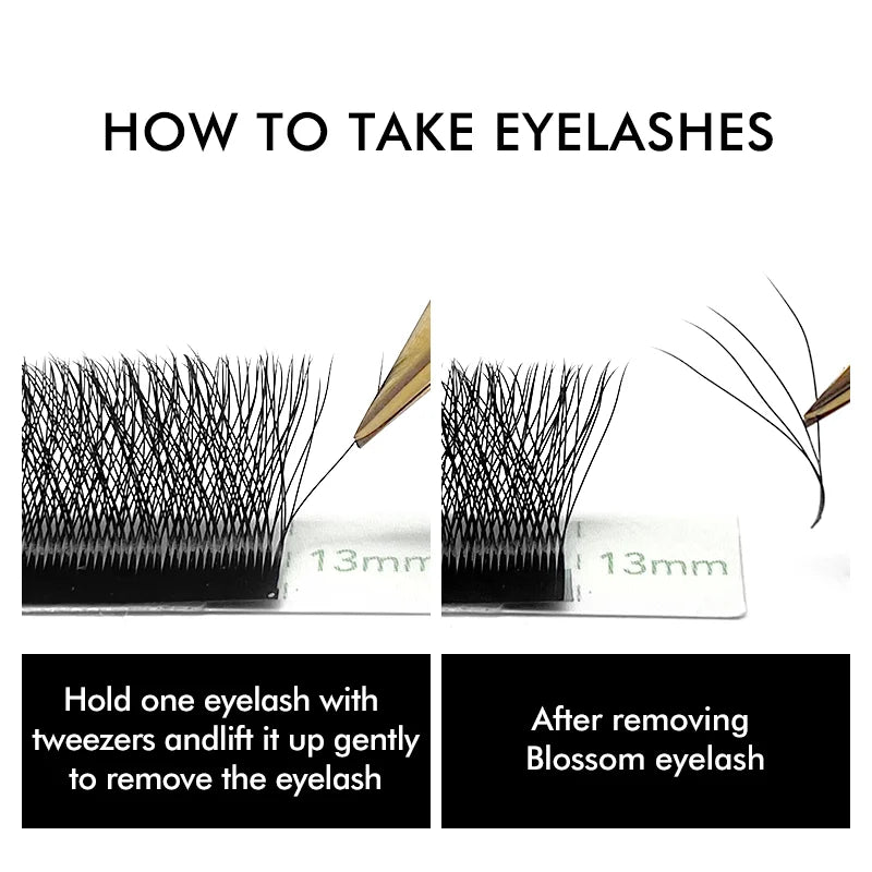 NATUHANA W-Shaped 4D 5D Premade Volume Fan Lashes 0.07mm Thin C-D Curl Natural Soft Individual False Eyelashes for Makeup