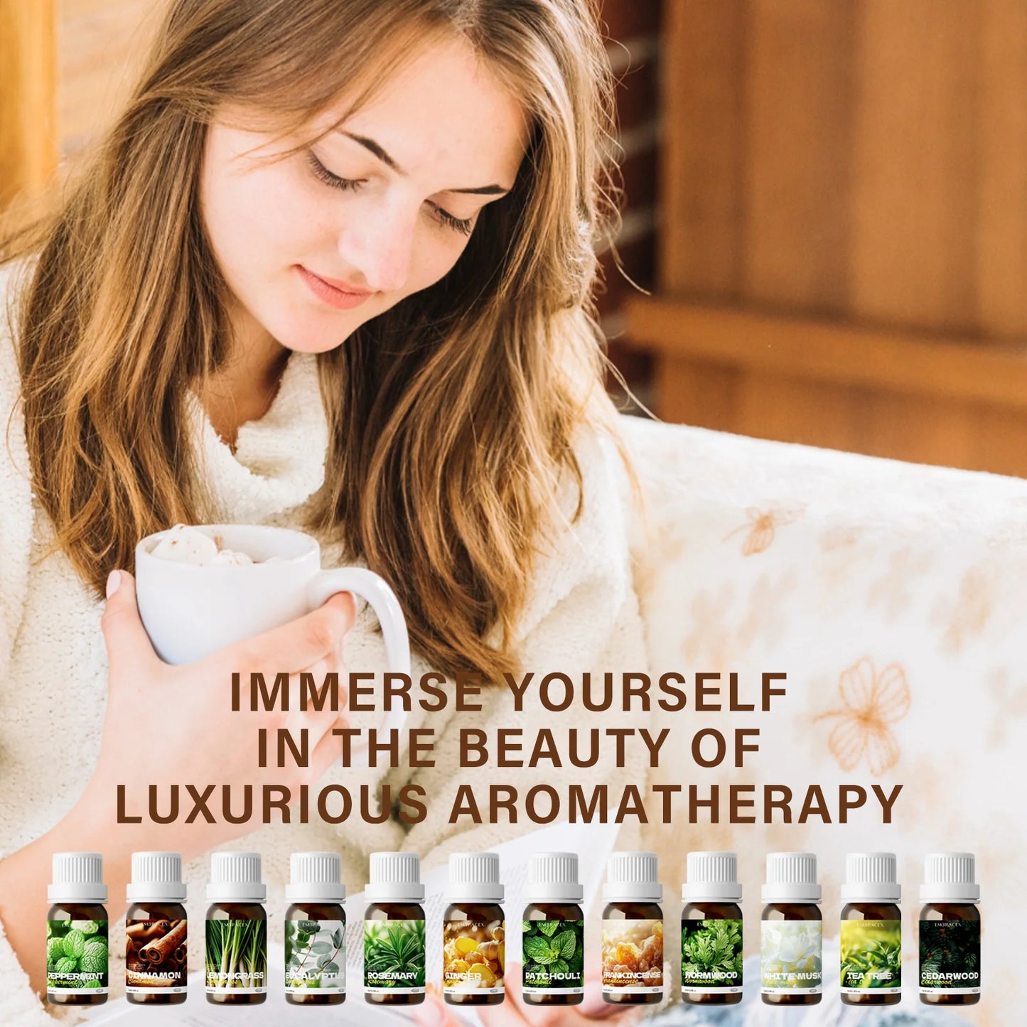 10ml White Musk Oil Rosemary Oil Natural Plant Fresh Aromatherapy for Massage Diffuser, Air Freshener,Car aromatherapy, Gifts